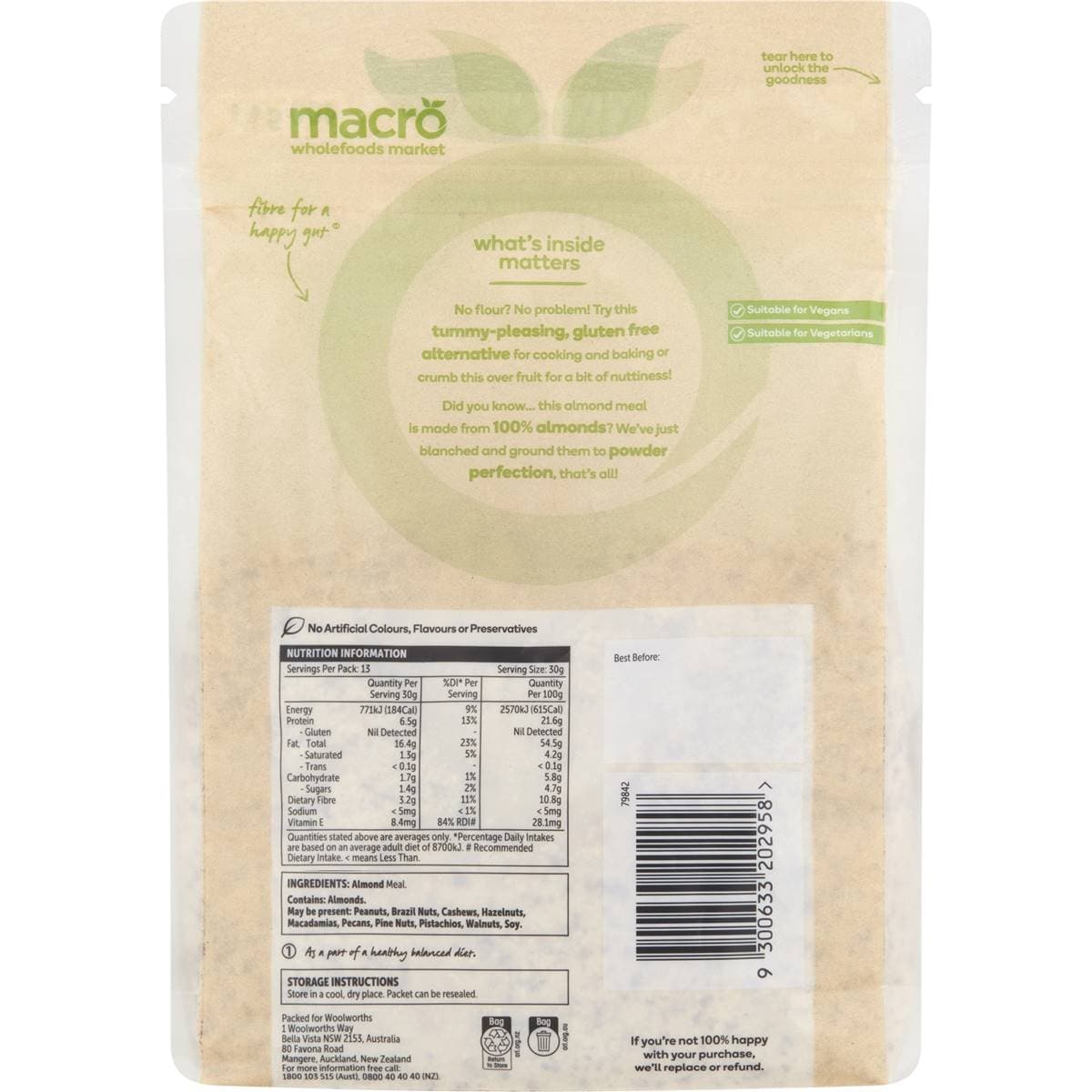 Macro Almond Meal 400g Woolworths