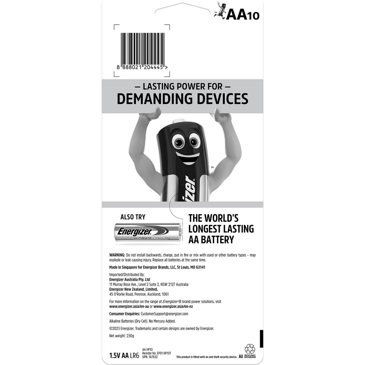 Energizer Max Plus/ Advanced Aa Batteries 10 Pack Woolworths