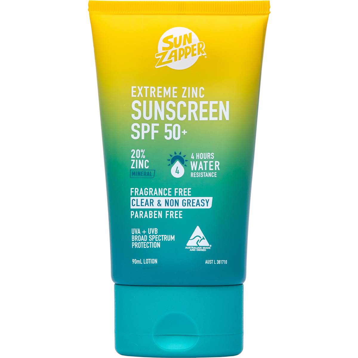 Sun Zapper Extreme Zinc Sunscreen Spf 50+ 90ml | Woolworths