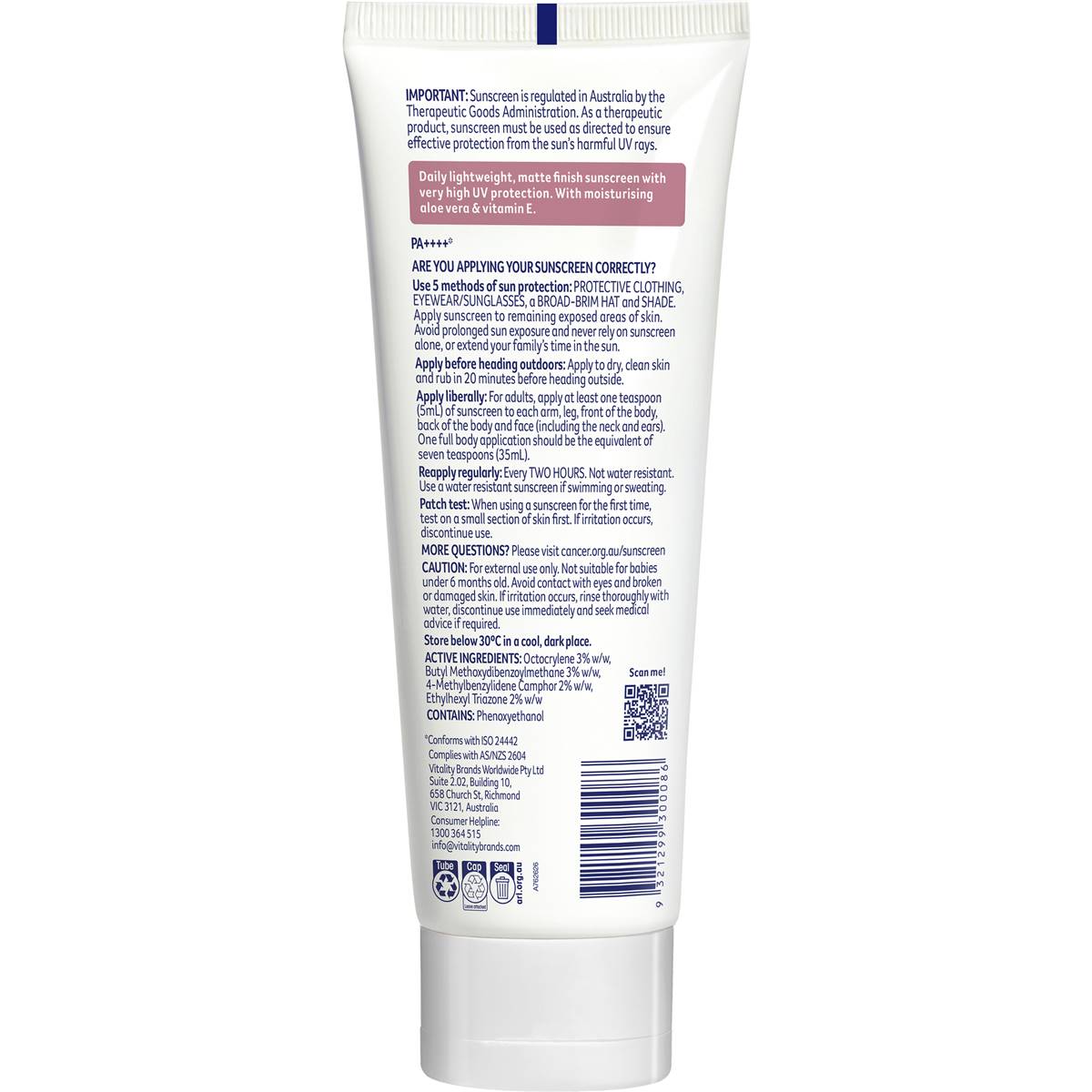 Cancer Council Face & Body Moisturiser Day Wear Spf 50+ 150ml | Woolworths