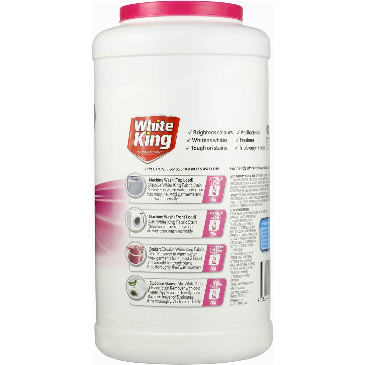 White King Inwash & Soaker Oxy Lift Booster 2kg Woolworths