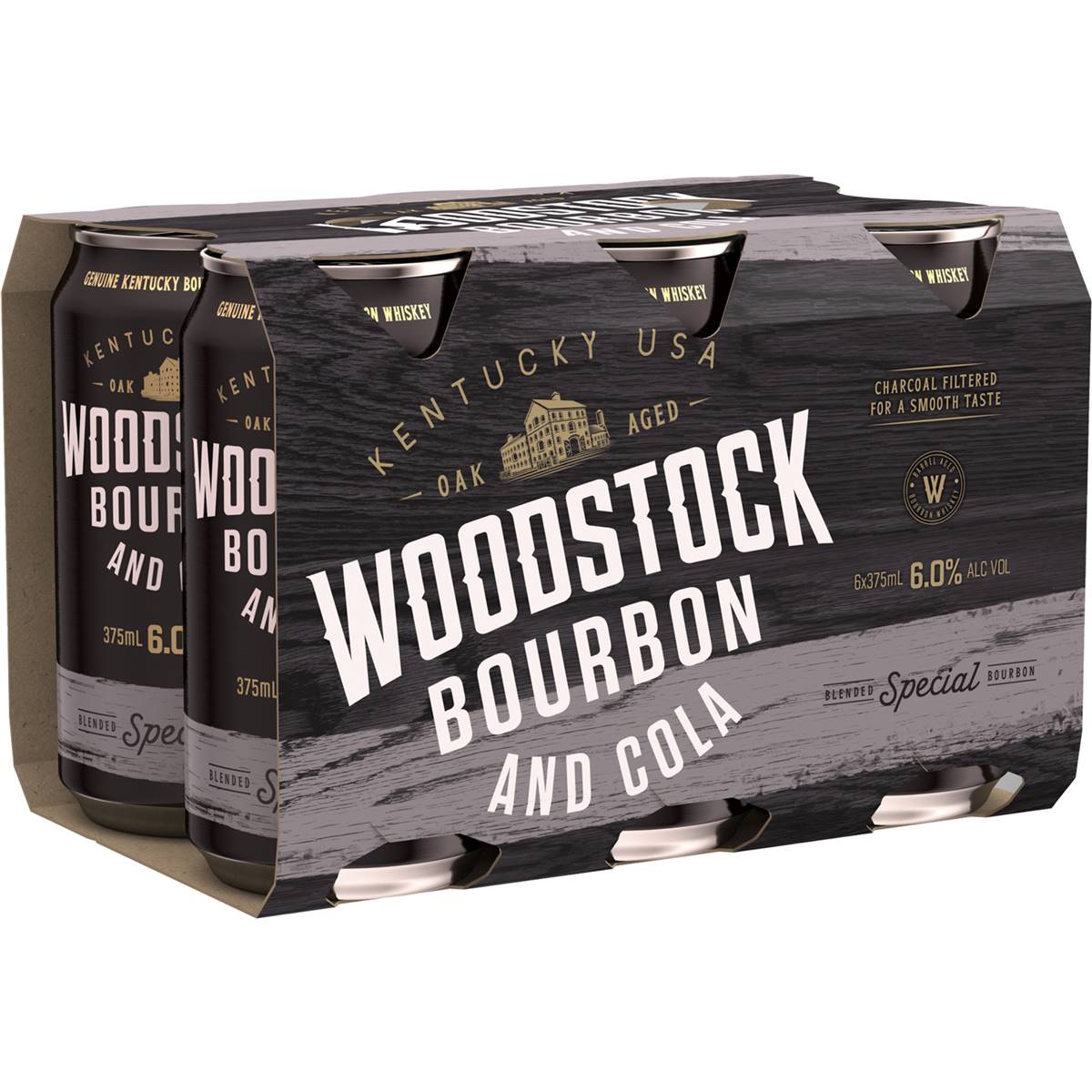 Woodstock Bourbon & Colas 6% Cans 375mL x 6 pack