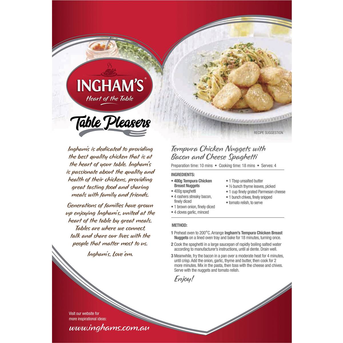 Ingham's Tempura Chicken Breast Nuggets 400g Woolworths