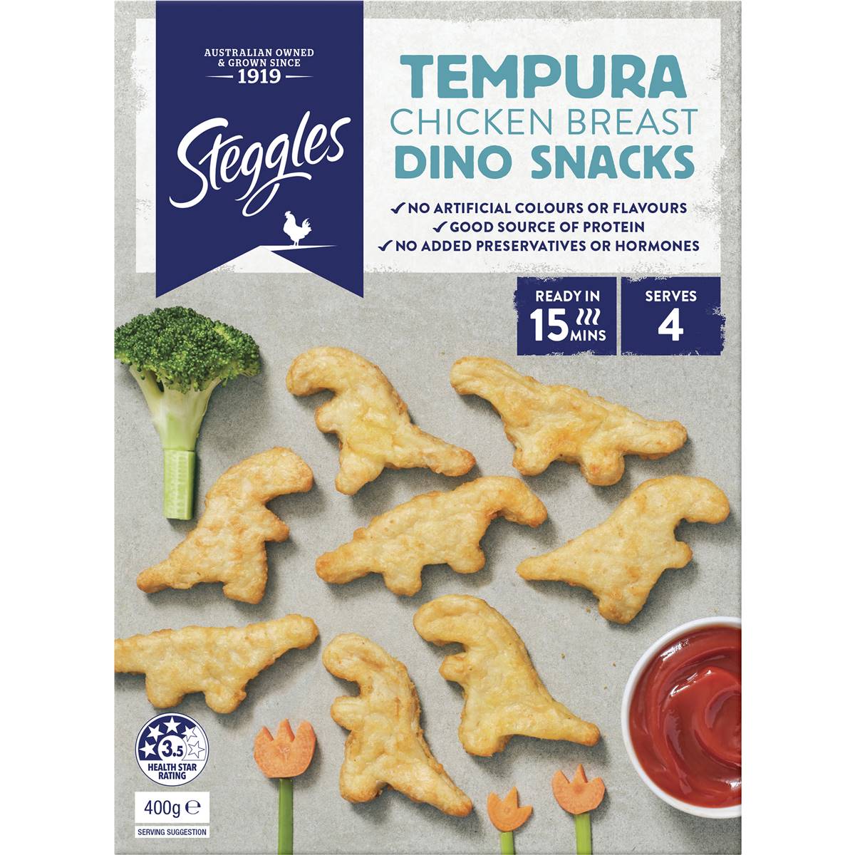 Steggles Chicken Breast Dino Snacks Tempura 400g Woolworths