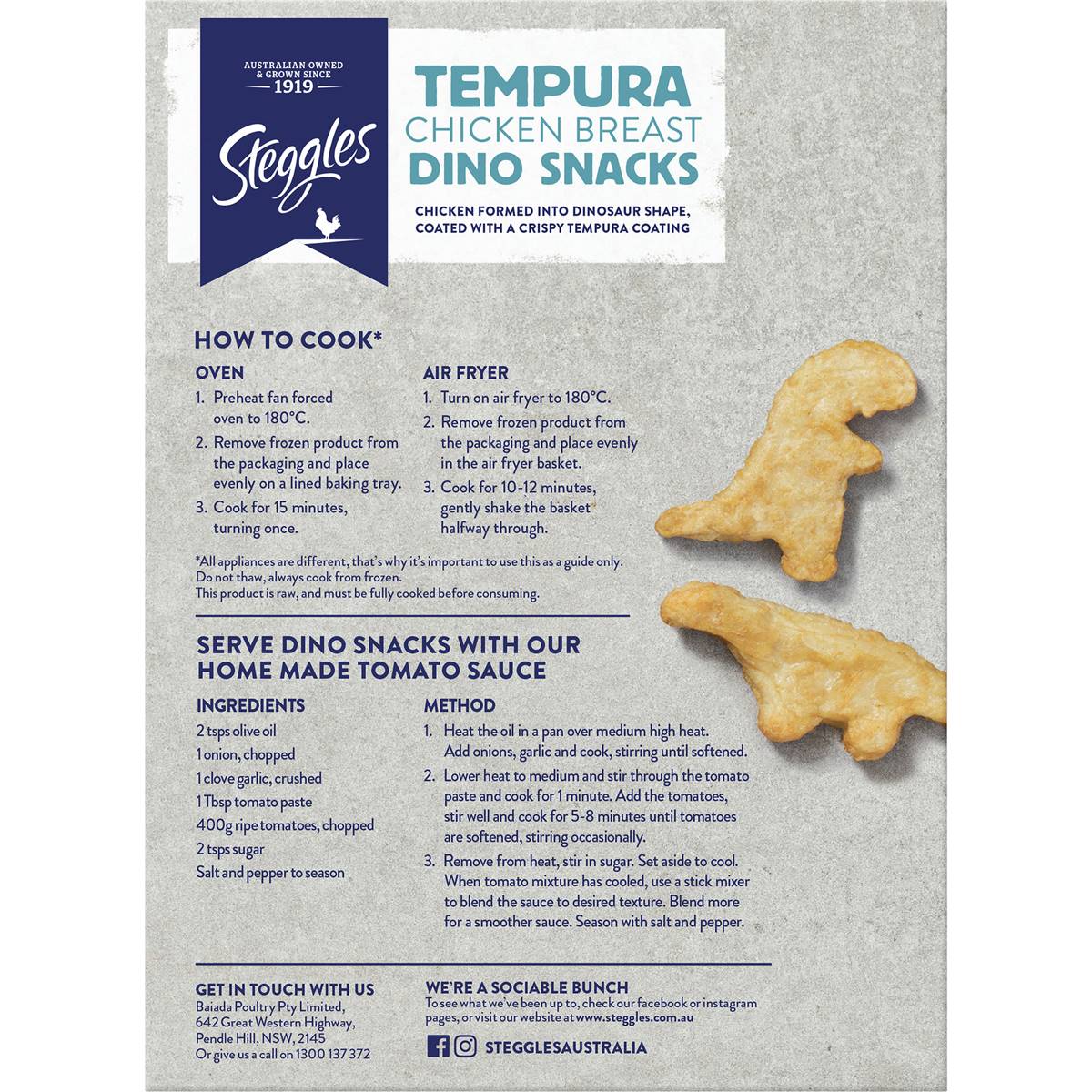 Steggles Chicken Breast Dino Snacks Tempura 400g Woolworths