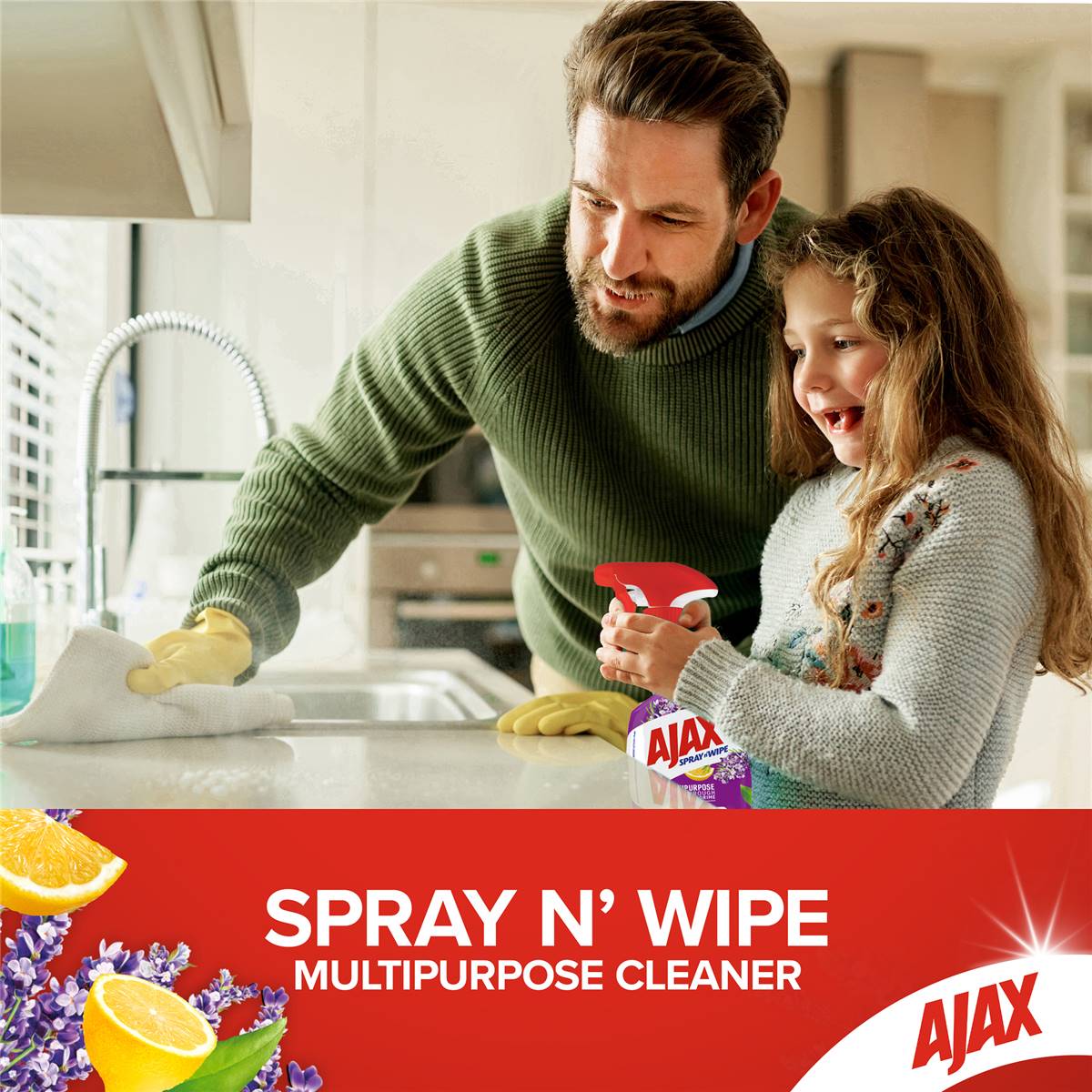 Ajax Spray And Wipe Multipurpose Lavender & Citrus Refill 750ml