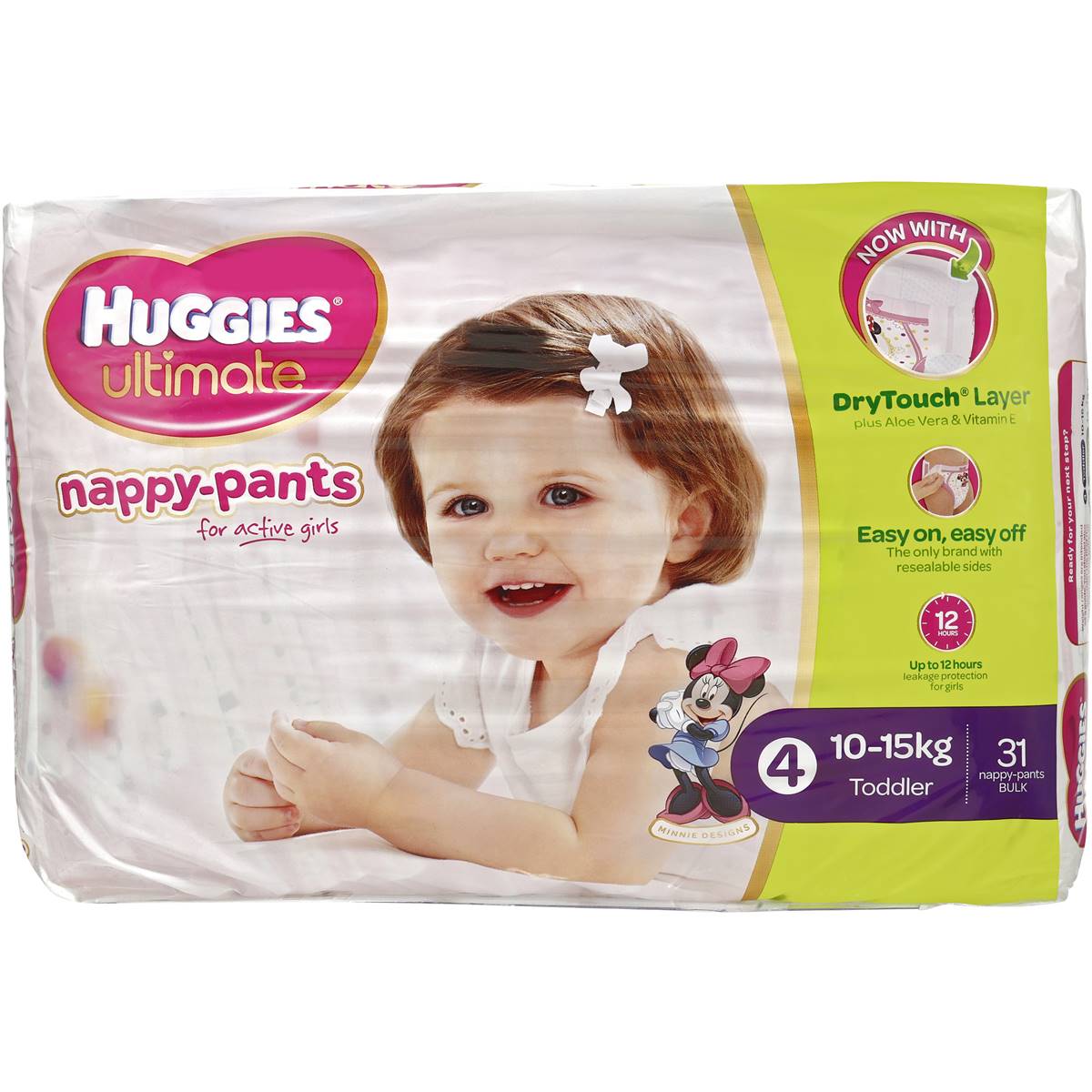 Huggies Nappy Pants Toddler 10-15kg Girl 31 Pack | Woolworths