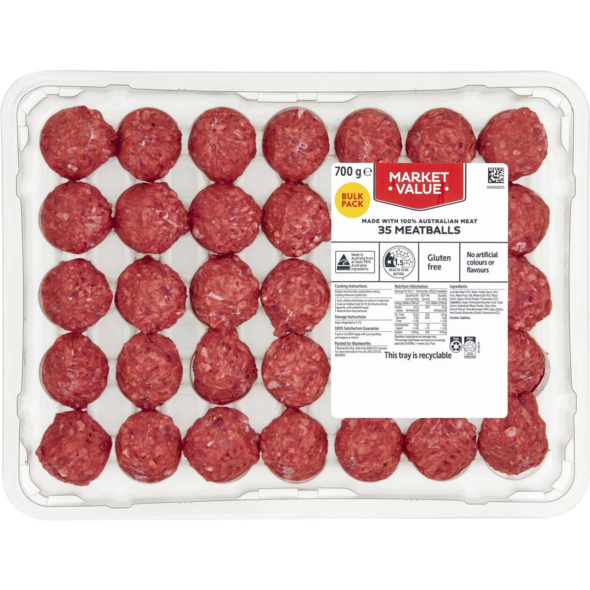 Market Value 35 Meatballs 700g Woolworths   339907 