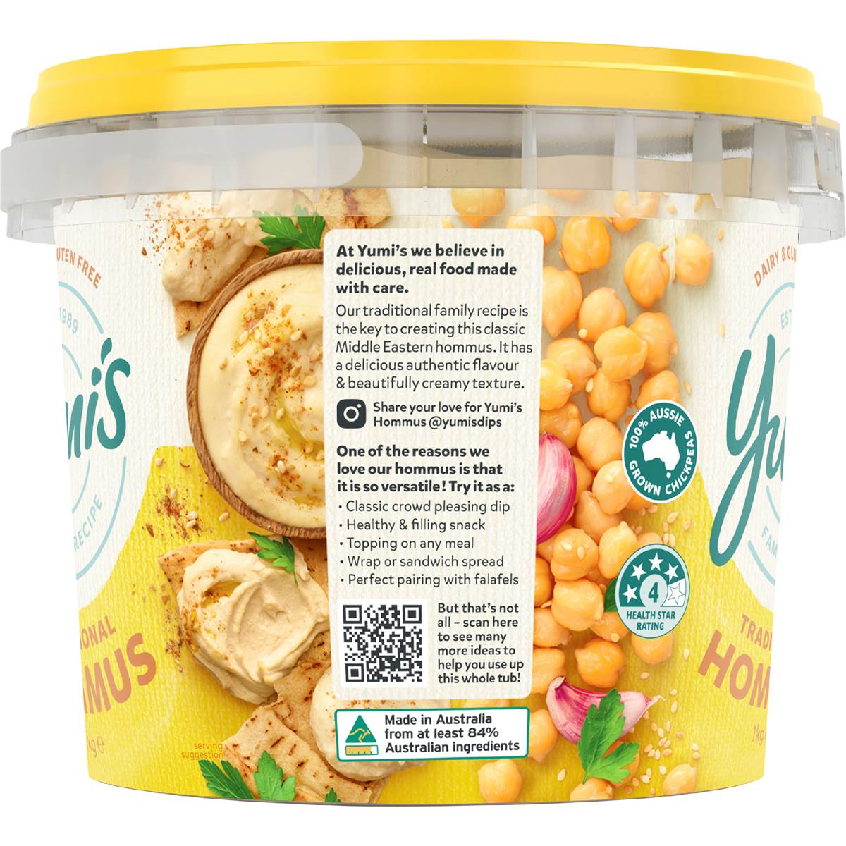 Yumi's Traditional Middle Eastern Hommus Dip 1kg Woolworths