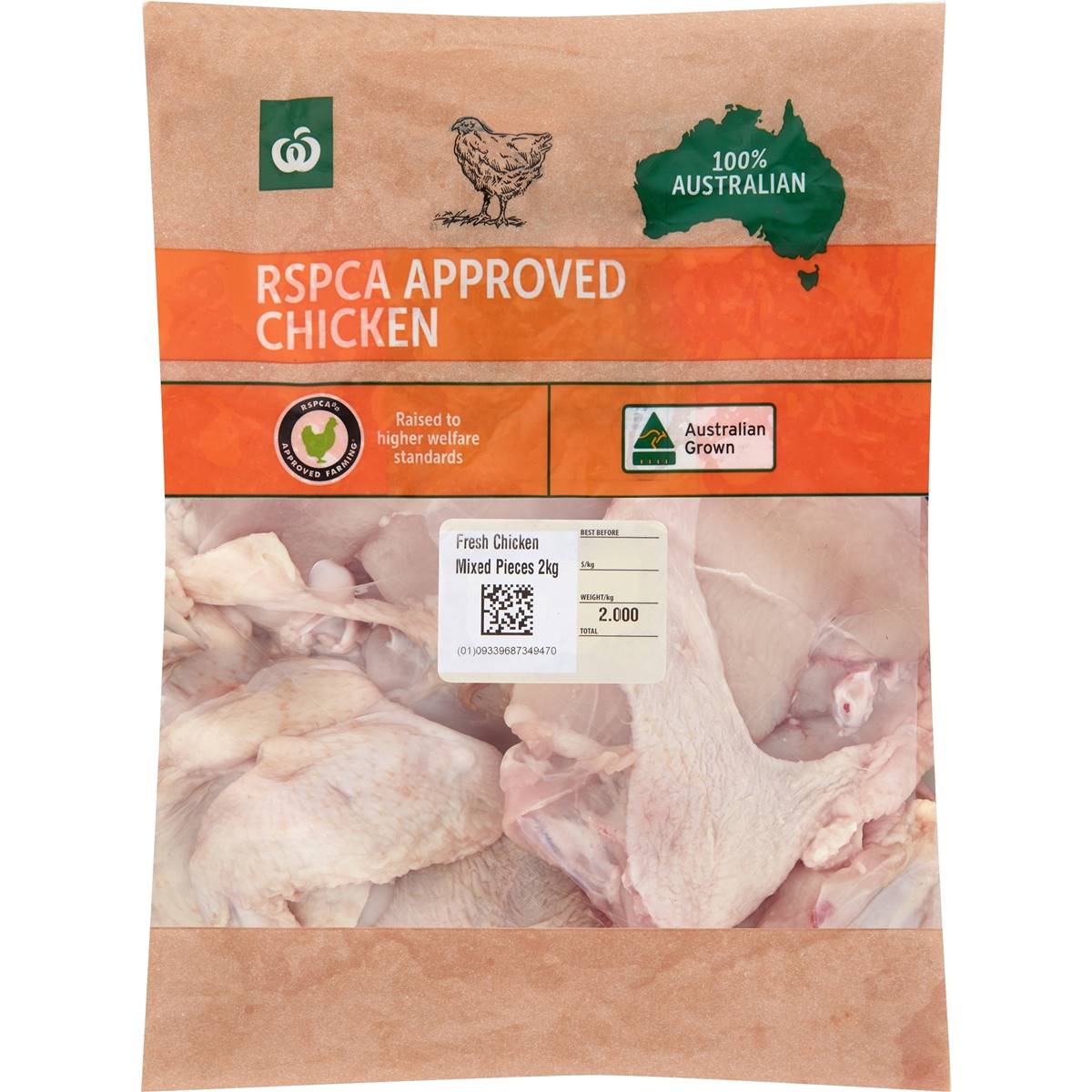 Woolworths Rspca Approved Chicken Mixed Pieces 2kg Woolworths 2395