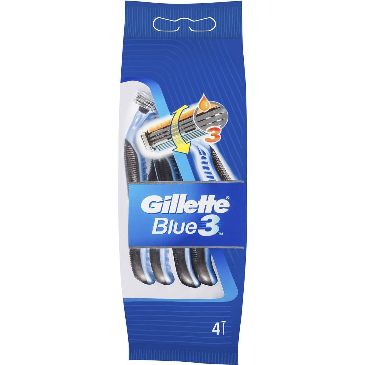 Gillette Blue3 Disposable Shaving Razor 4 Pack Woolworths