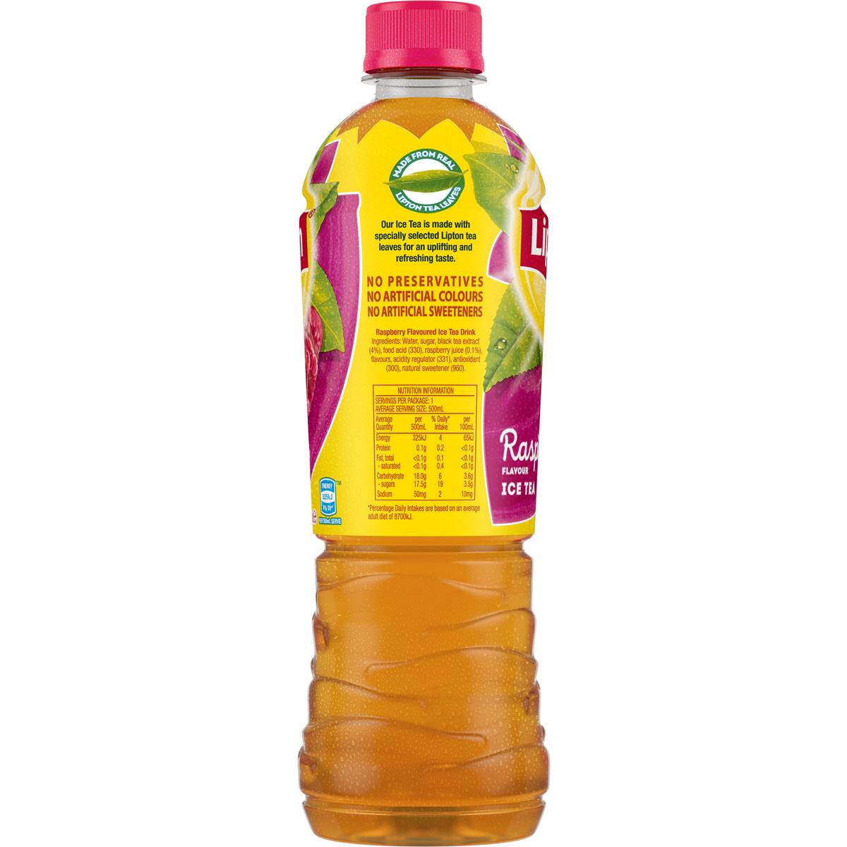 Lipton Ice Tea Raspberry Tea Iced Tea Bottle Raspberry 500ml Woolworths