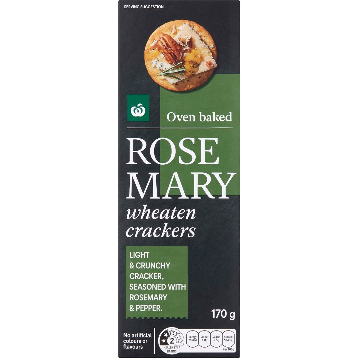 Woolworths Rosemary Wheaten Crackers 170g Woolworths