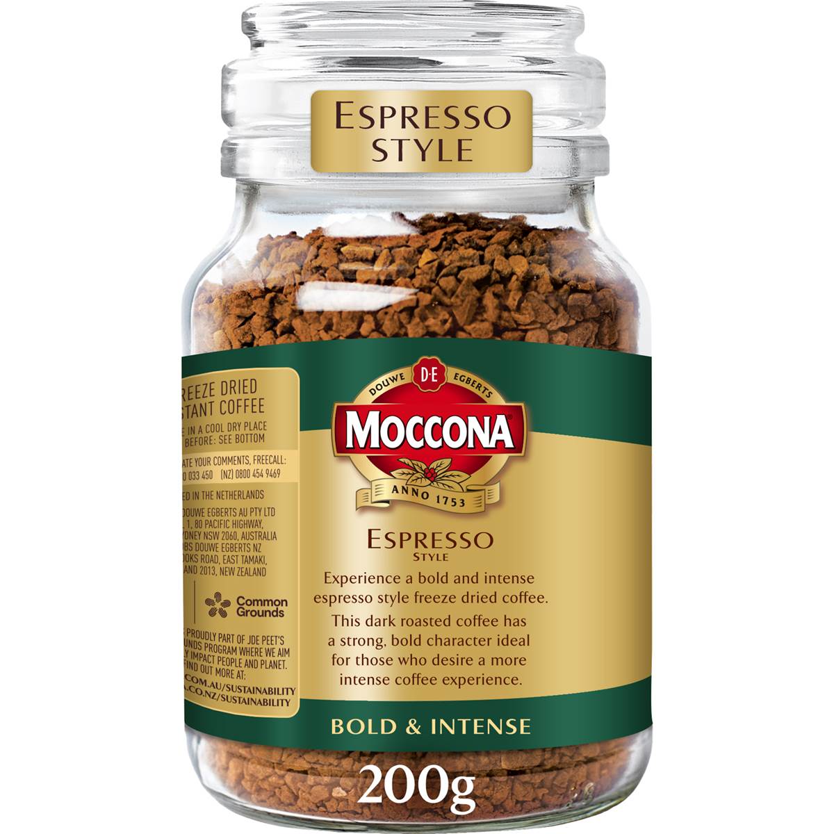 Moccona Freeze Dried Instant Coffee Espresso Style 200g | Woolworths