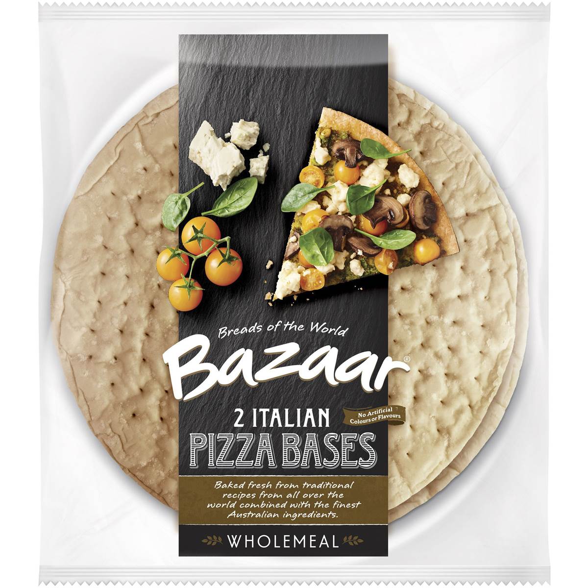 Bazaar Pizza Bases Wholemeal 2 Pack Woolworths