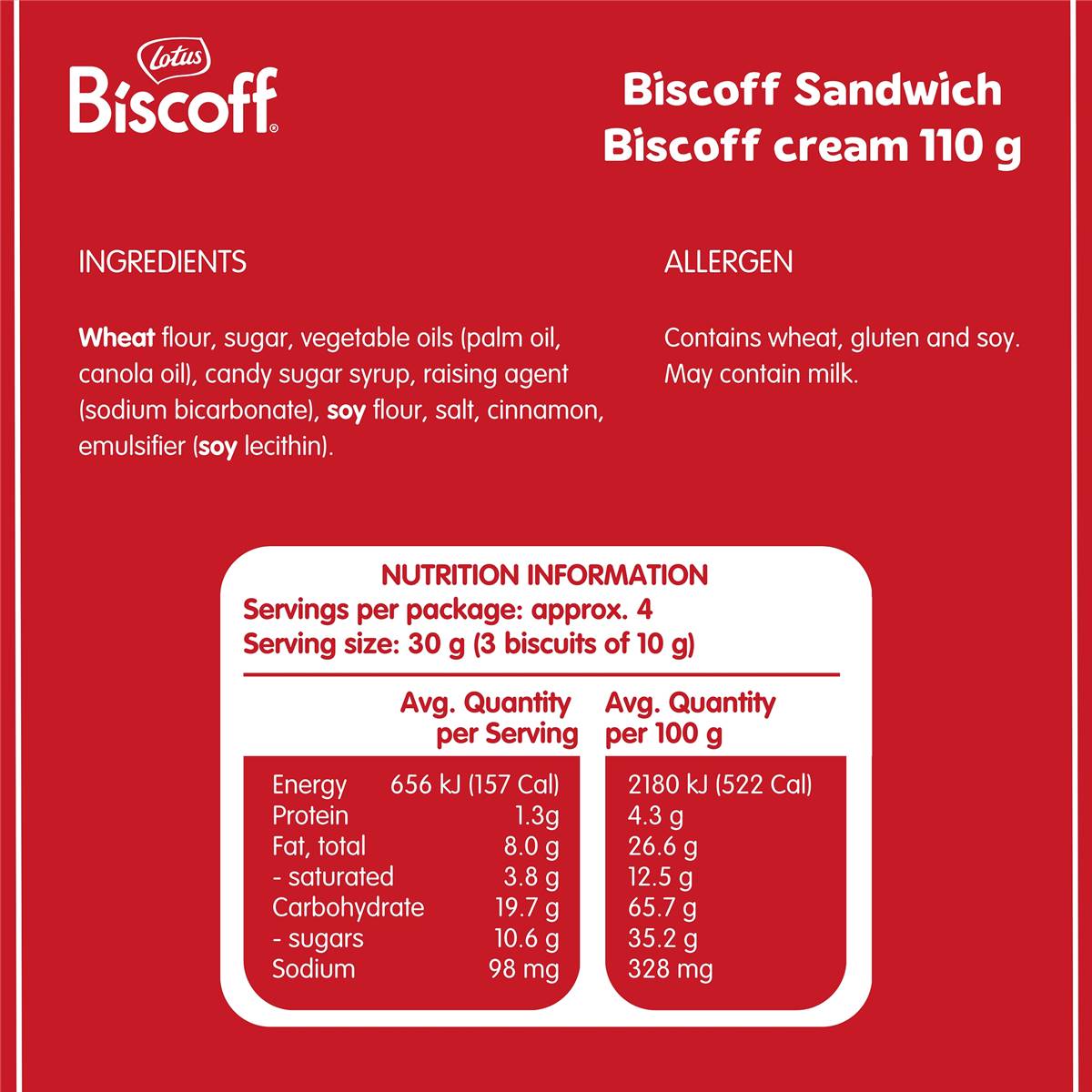 Lotus Biscoff Cream Biscuits 110g Woolworths