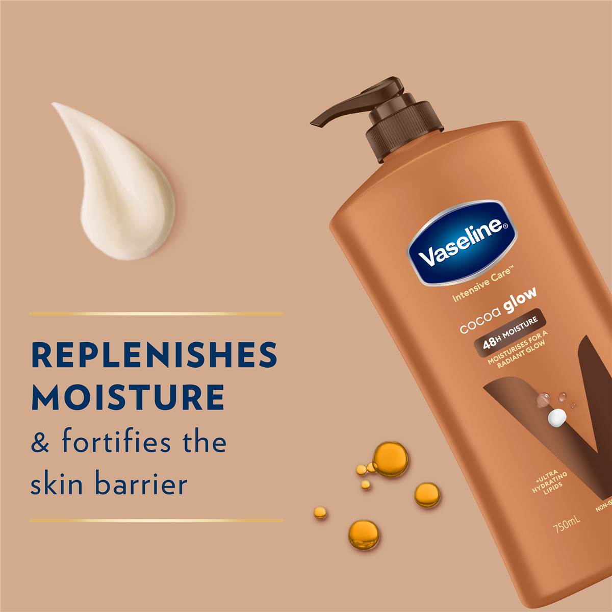 Vaseline Intensive Care Body Lotion Cocoa Glow 750ml Woolworths