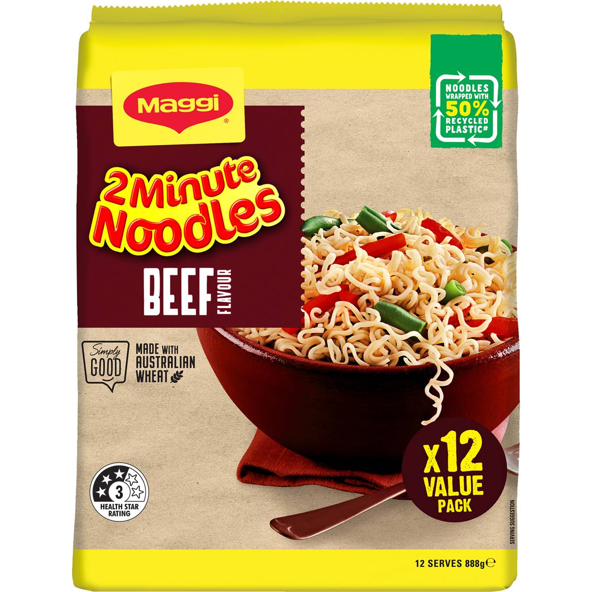 Maggi Beef 2 Minute Noodles Value Pack 12pk 888g Woolworths Maggi Beef 2 Minute Noodles Value Pack 12pk 888g Woolworths