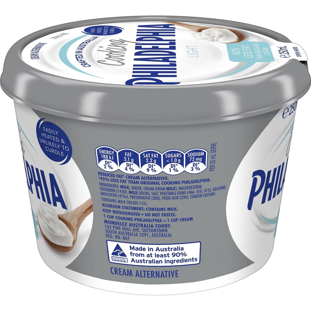 Philadelphia Cream For Cooking Light 250ml Woolworths