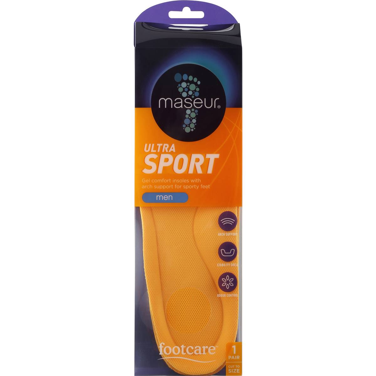 Maseur Footcare Ultra Sport Mens Insole 1 Pair Woolworths