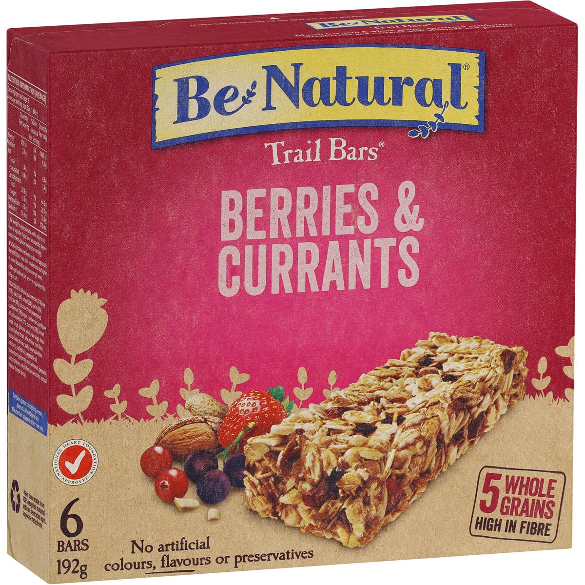 Be Natural Trail Berry Bars 6pk 192g | Woolworths