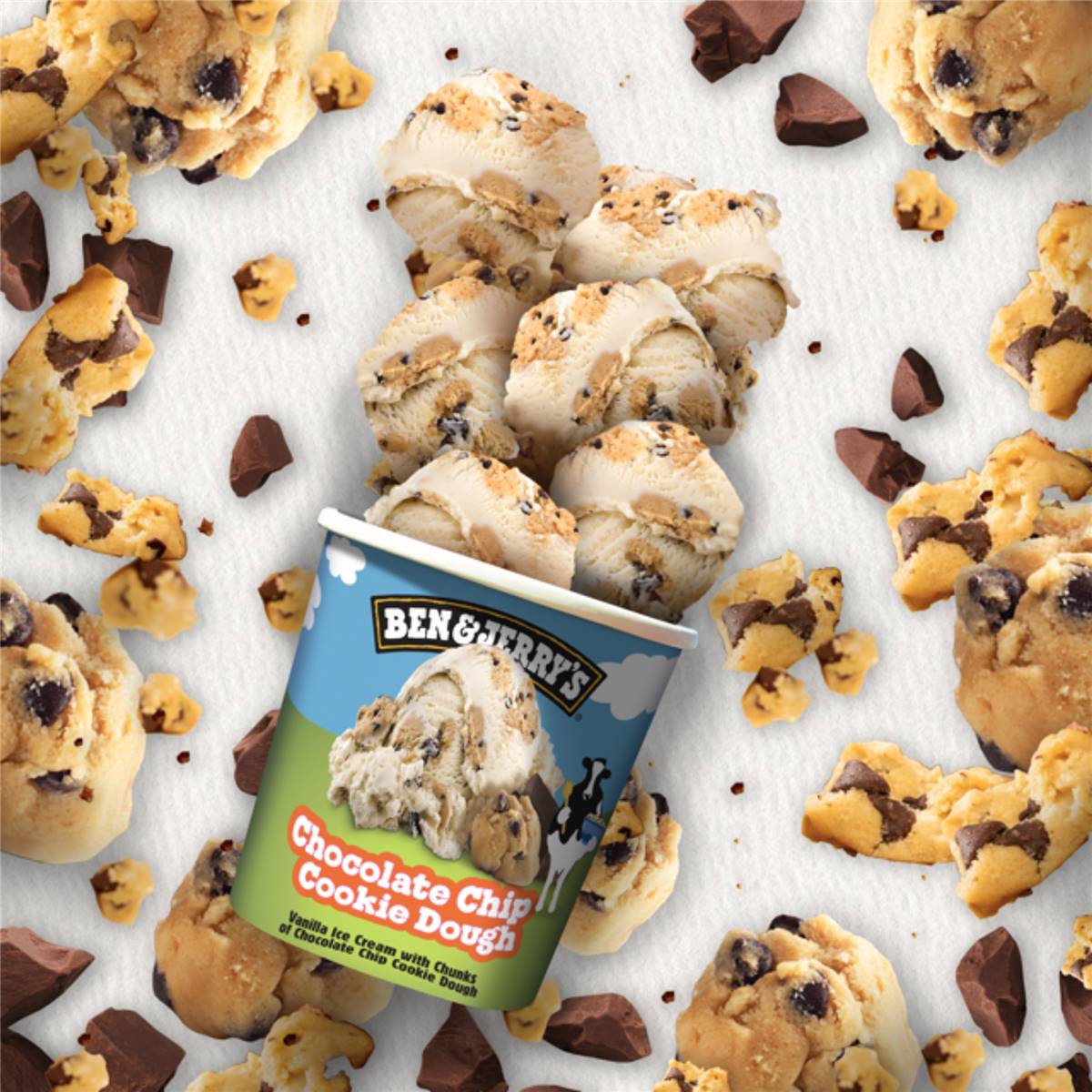 Ben & Jerry's Ice Cream Tub Chocolate Chip Cookie Dough 458ml | Woolworths