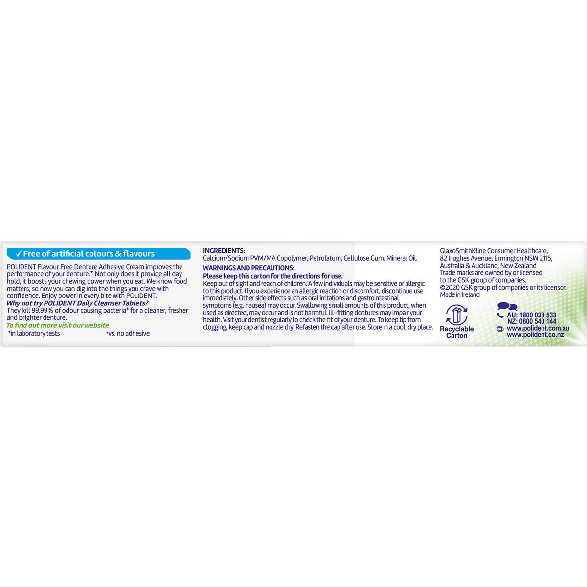 Polident Denture Adhesive Cream Fresh 60g | Woolworths