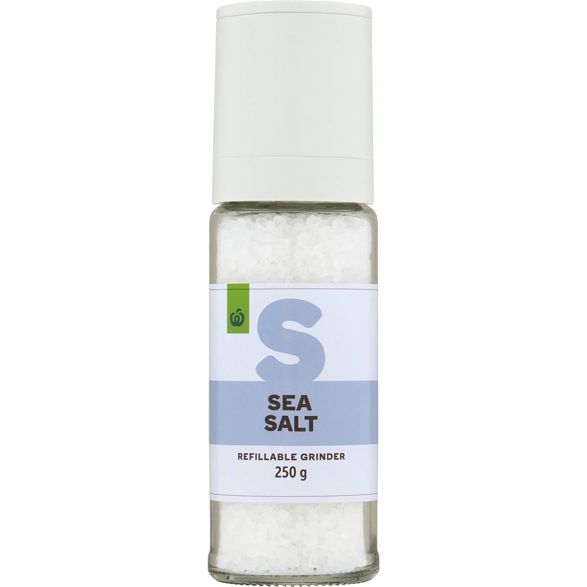 Woolworths Sea Salt Refillable Grinder 250g Woolworths