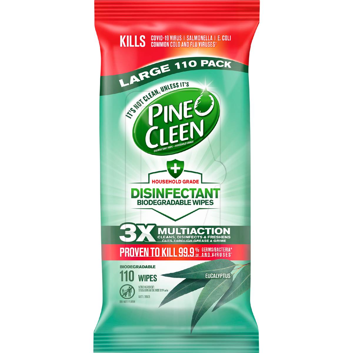 Pine O Cleen Disinfectant Wipes Eucalyptus 110 Pack Woolworths
