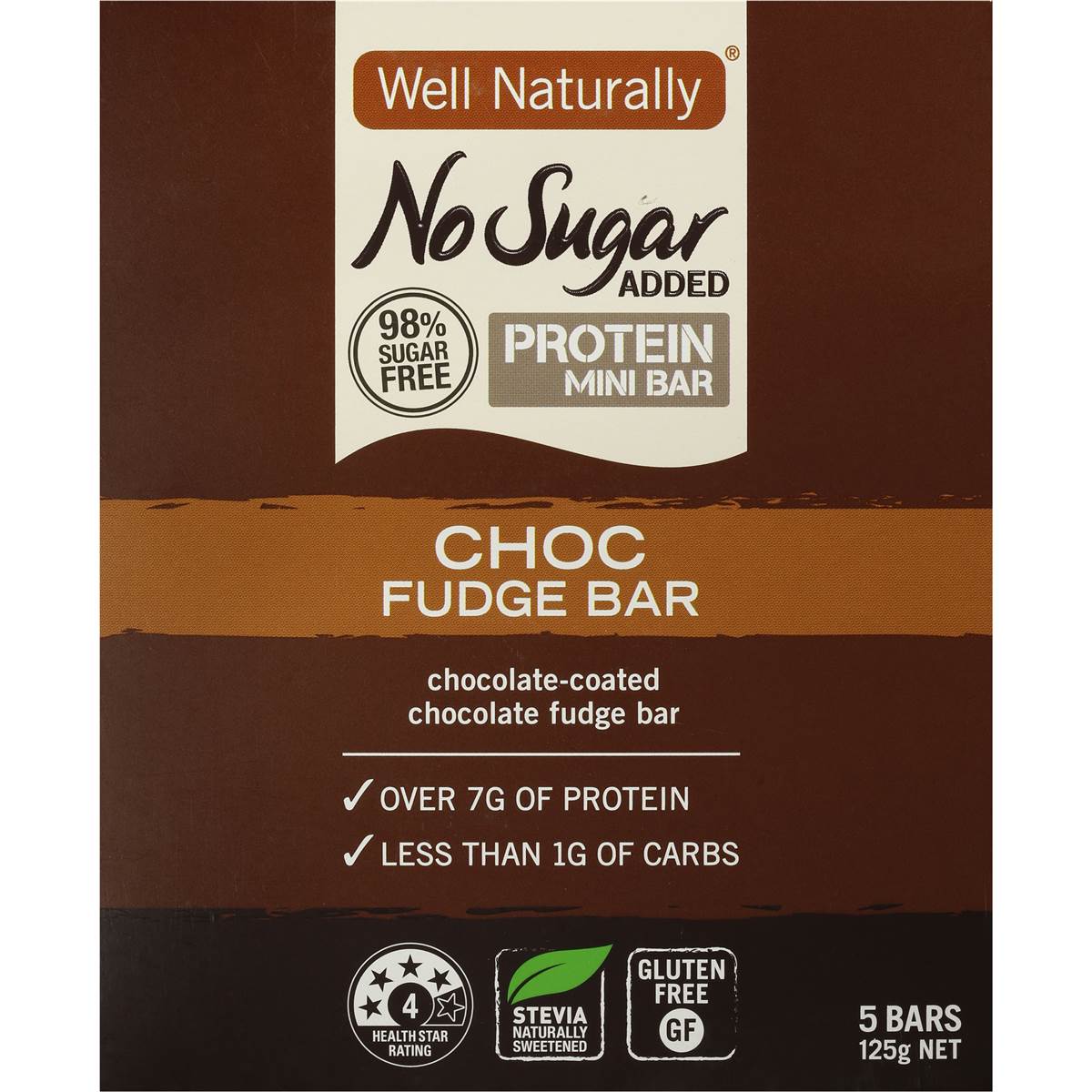 Well Naturally High Protein Mini Bars Double Chocolate 5x25g Woolworths