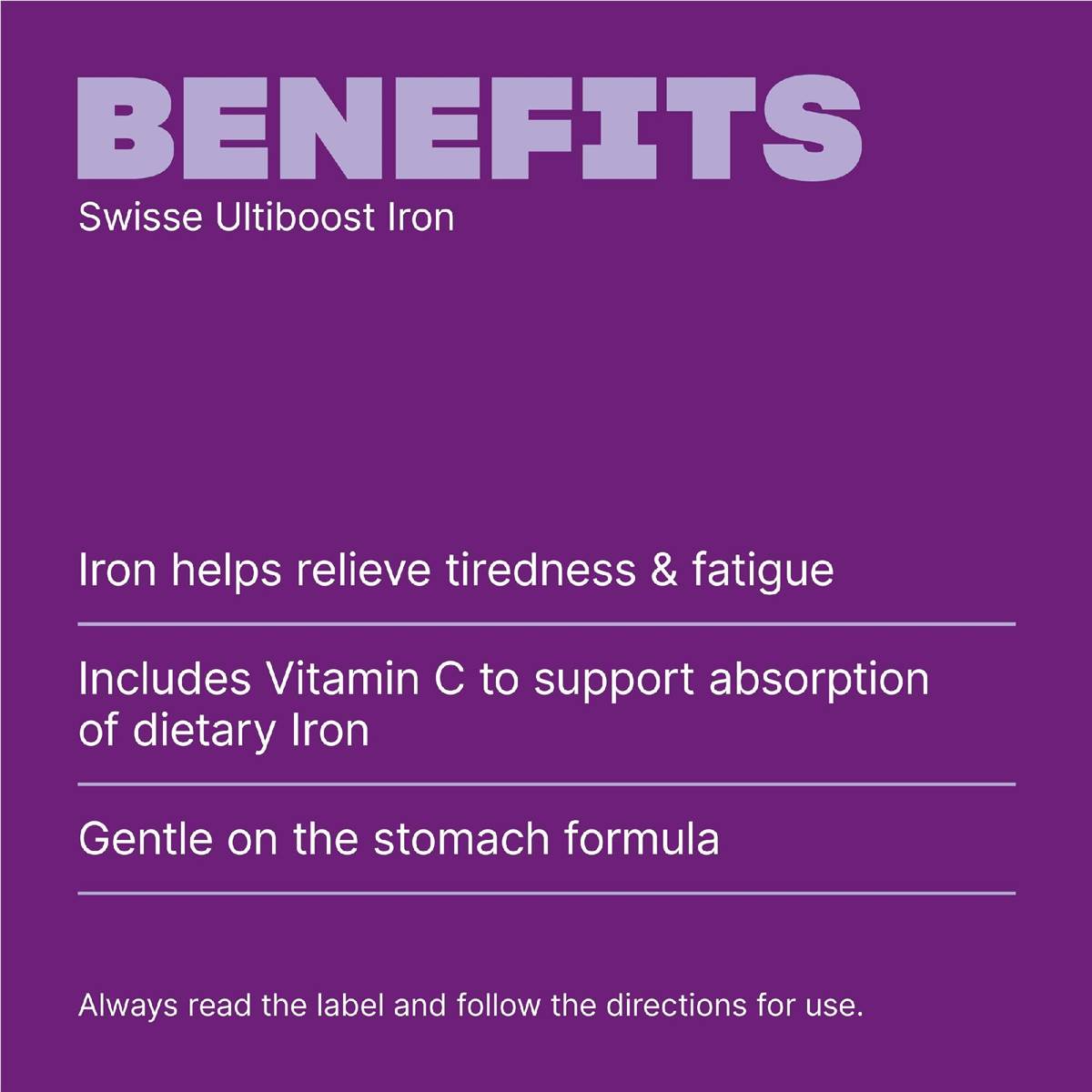 Swisse Ultiboost Iron Tablets Helps Relieve Fatigue 30 Pack | Woolworths