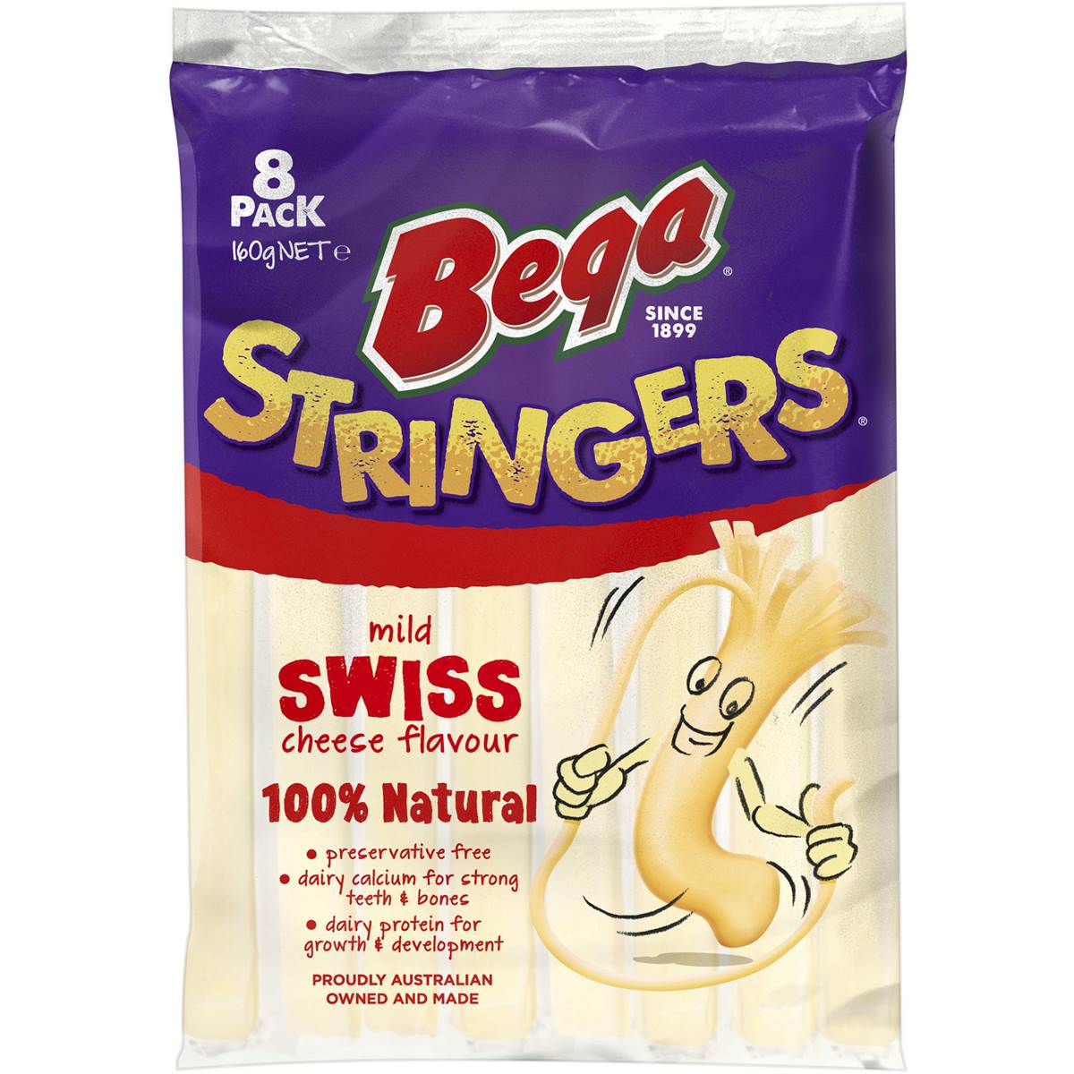 Bega Stringers Swiss Cheese 8 Pack | Woolworths