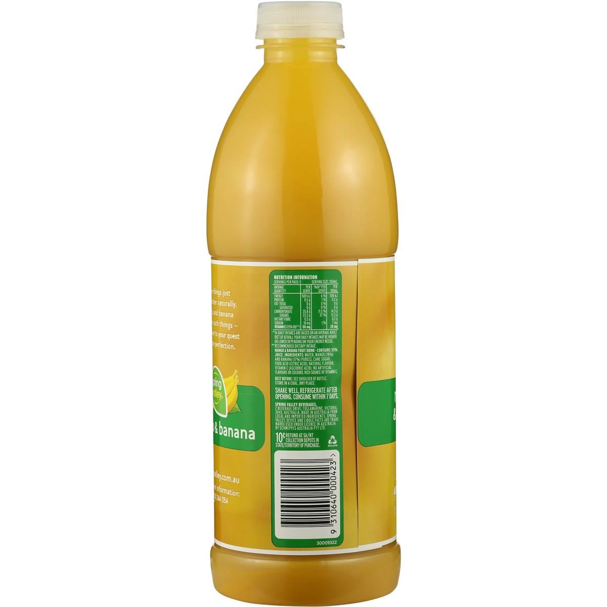 Spring Valley Mango & Banana Nectar 1.25l Woolworths