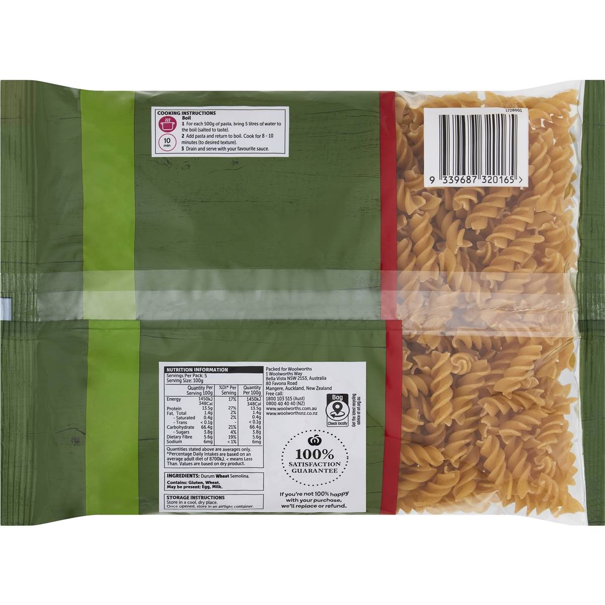 Woolworths Pasta Spirals 500g Woolworths woolworths-pasta-spirals-500g-woolworths