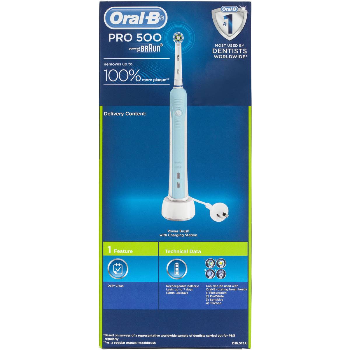 Oral B Crossaction Pro 500 Electric Toothbrush Each | Woolworths