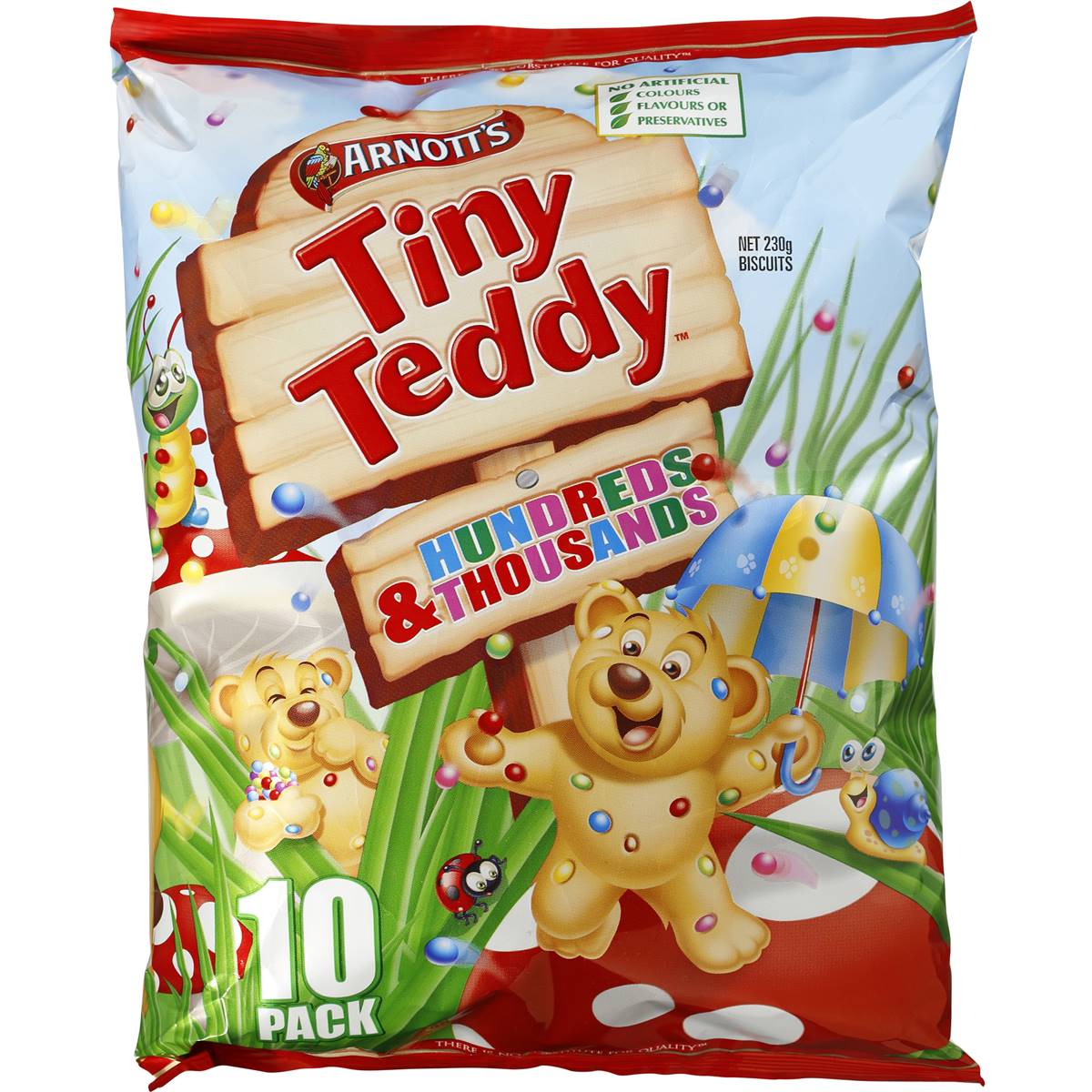 Arnott's Tiny Teddy Biscuits 100's & 1000's 230g Woolworths