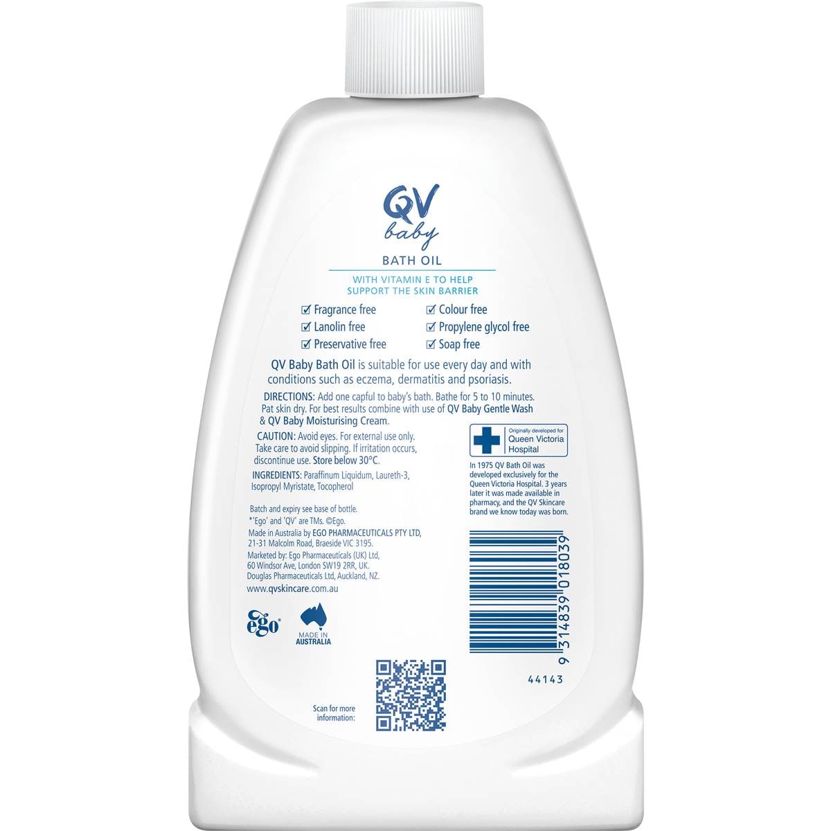 Qv Baby Bath Oil 500ml Woolworths