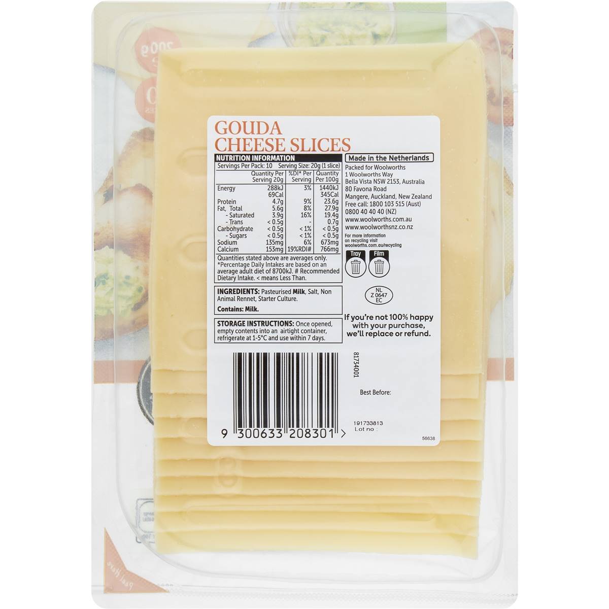 Woolworths Gouda Cheese Slices 200g | Woolworths