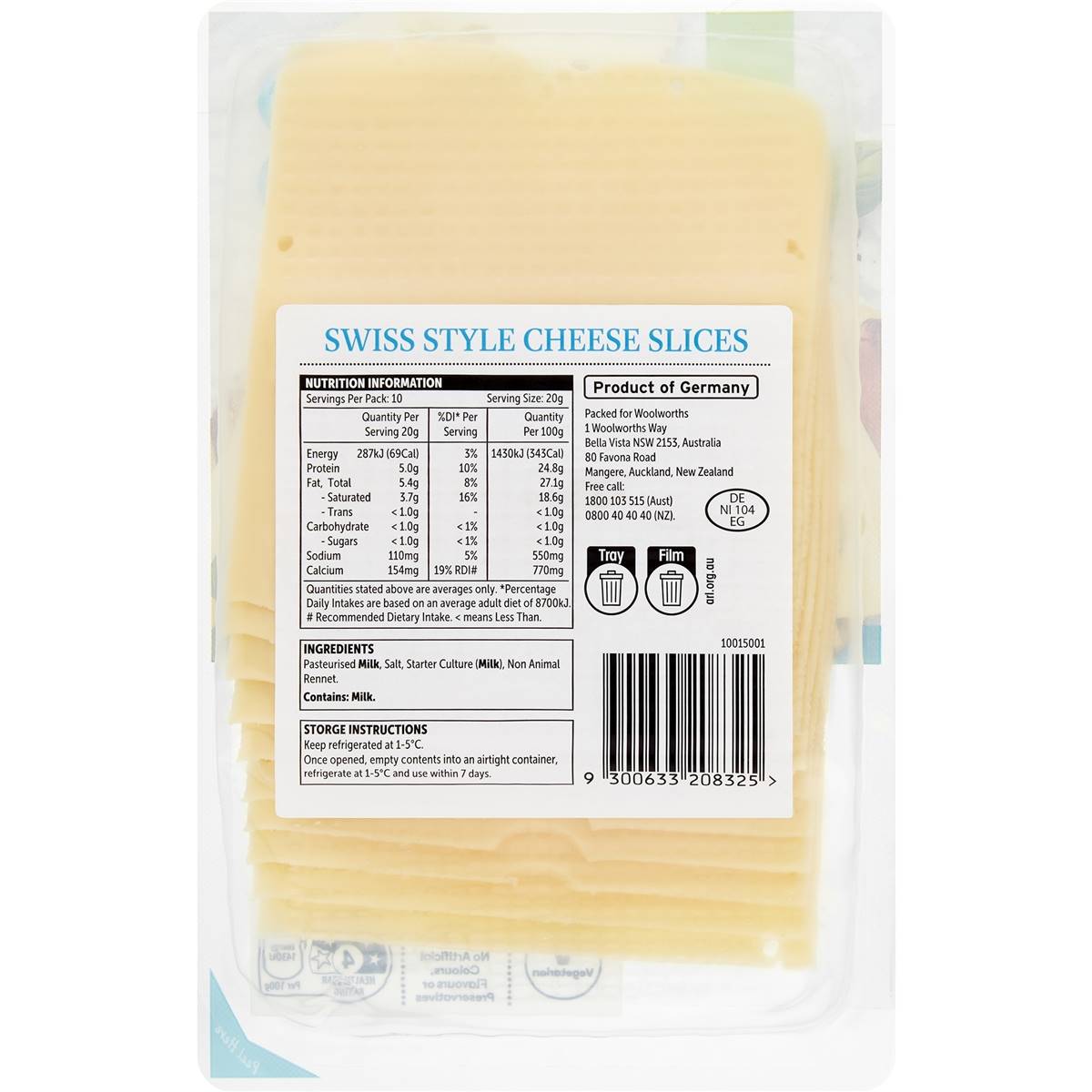 Woolworths Swiss Cheese Slices 200g Woolworths