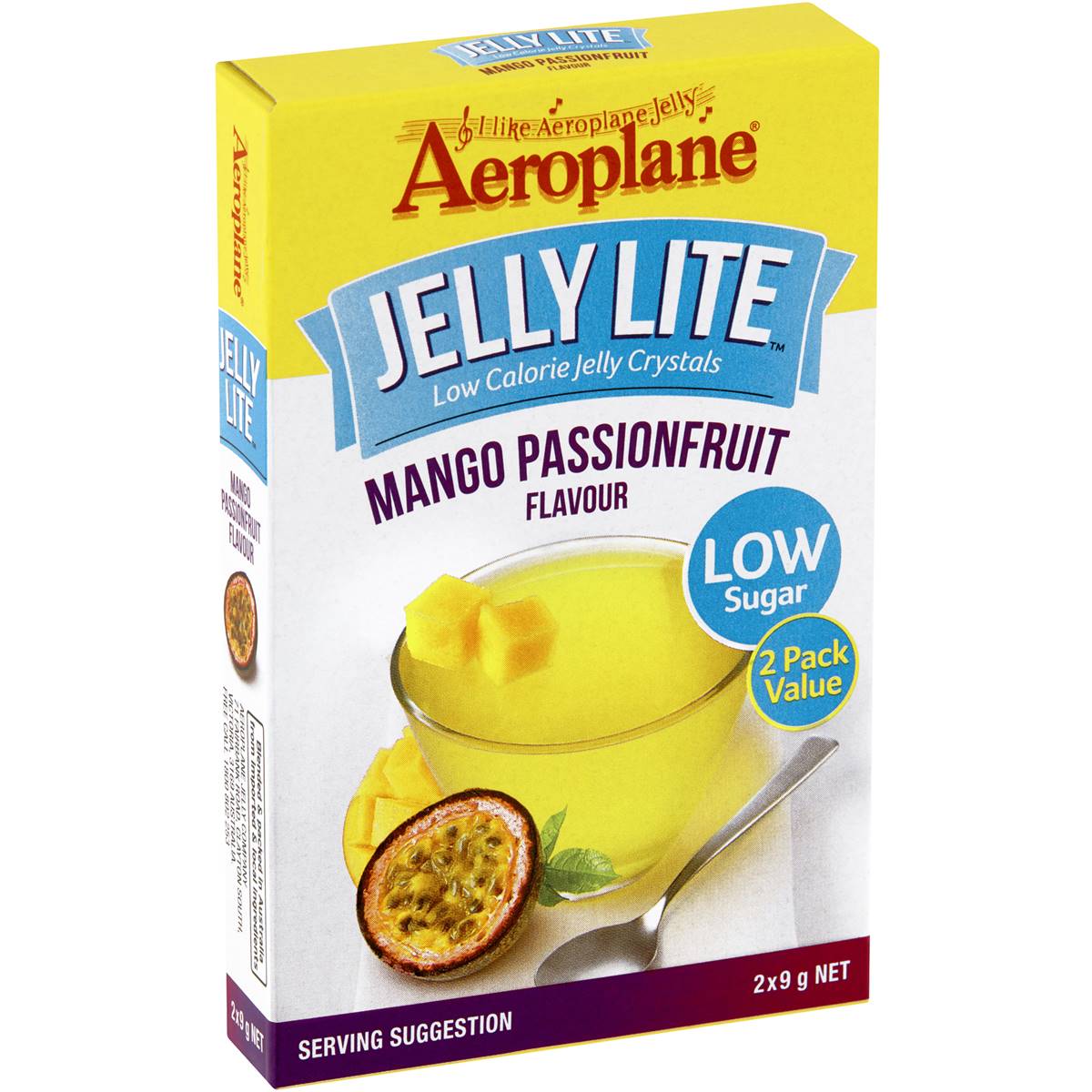Aeroplane Jelly Lite Mango Passionfruit 2x9g Woolworths