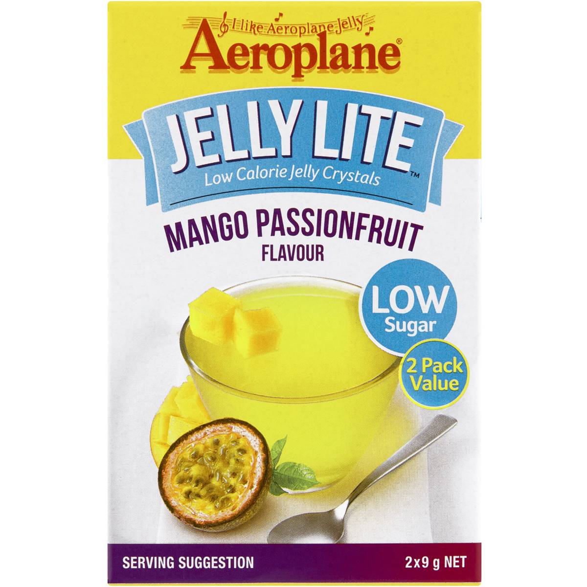 Aeroplane Jelly Lite Mango Passionfruit 2x9g Woolworths