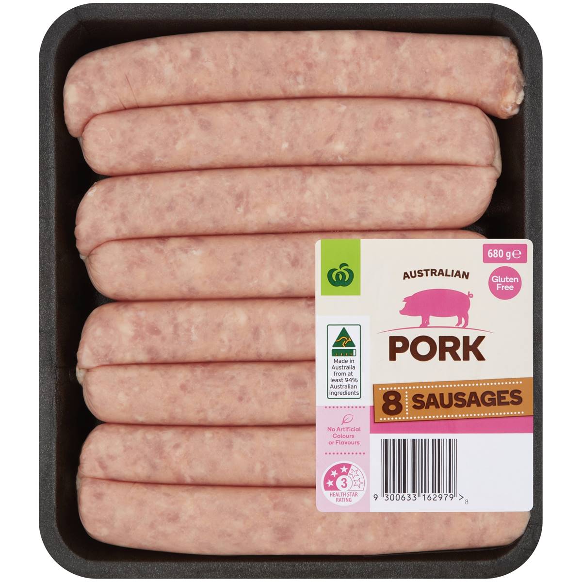 Woolworths Aussie Pork Sausages 680g Woolworths
