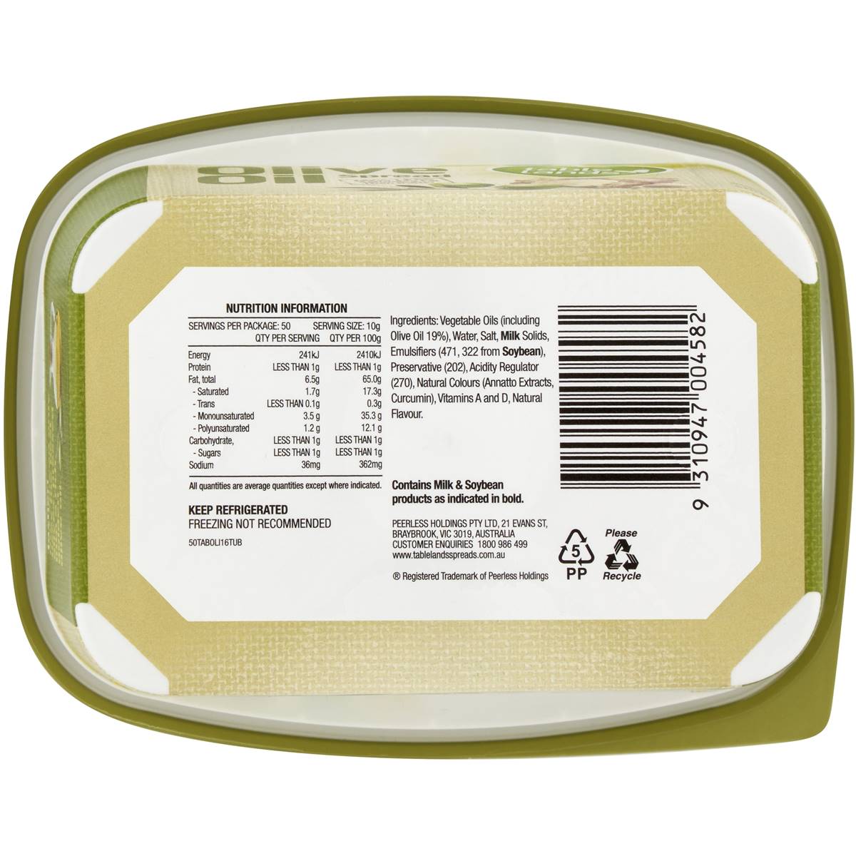 Tablelands Health Smart Olive Oil Spread 500g Woolworths