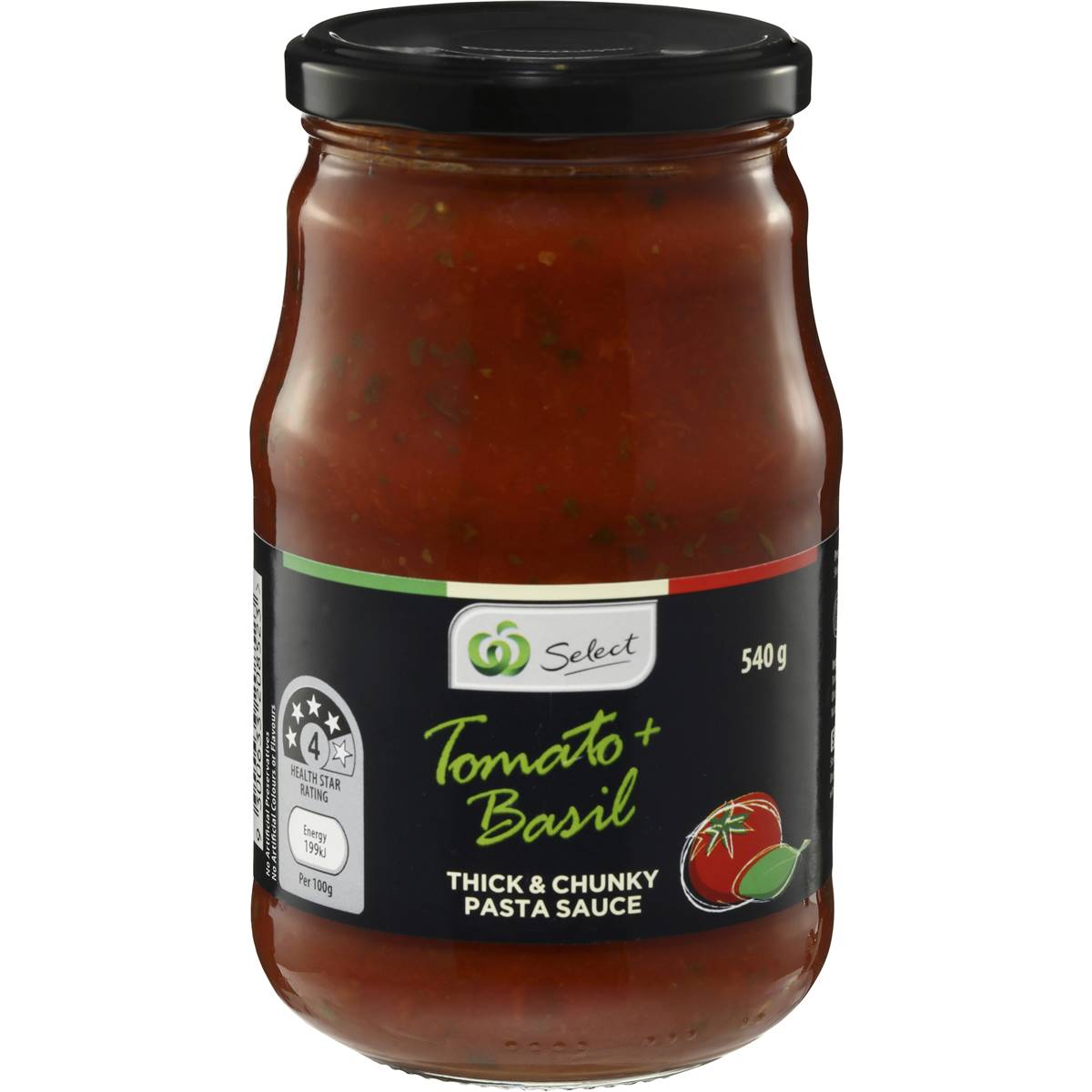 Select Pasta Sauce Tomato & Basil 540g Woolworths