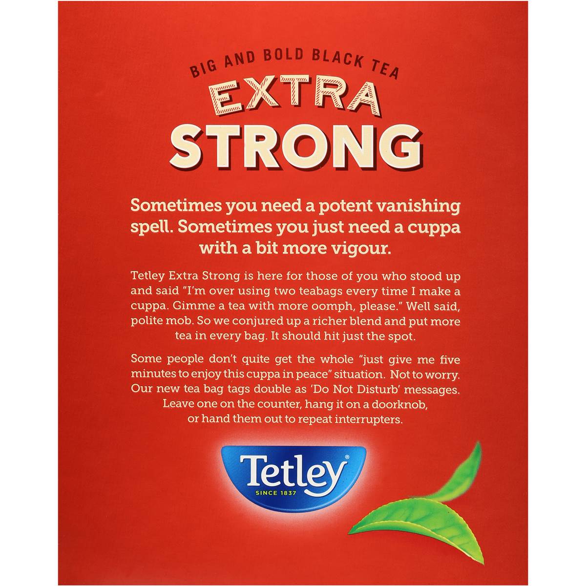 Tetley Extra Strong Tea Bags 100 Pack Woolworths