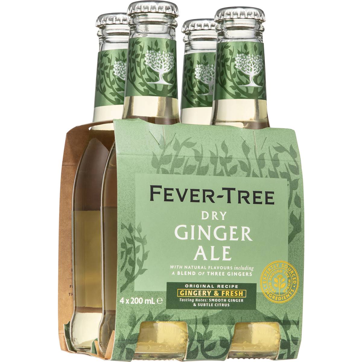 Fever-tree Premium Dry Ginger Ale Bottles 200ml X 4 Pack | Woolworths 