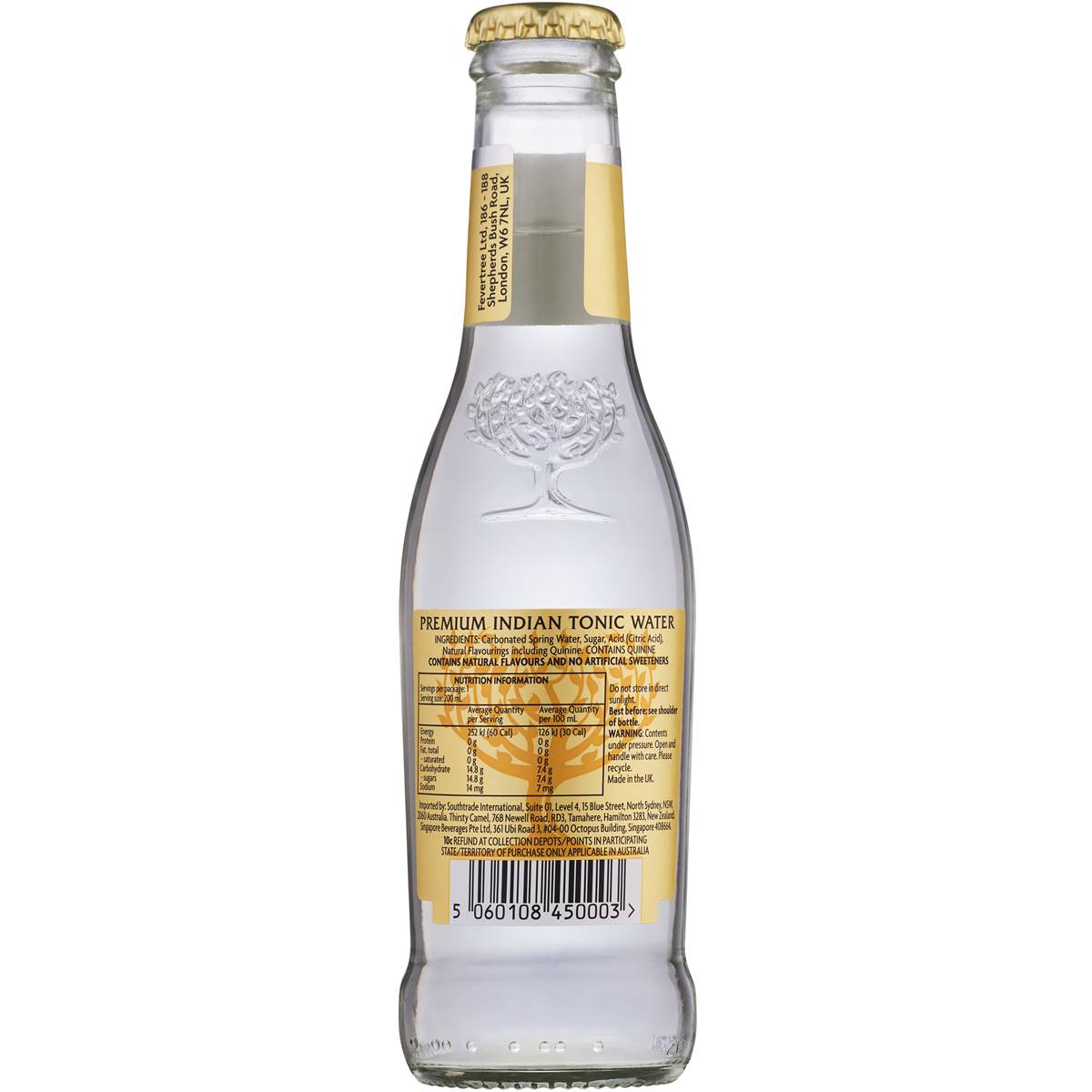 Fevertree Premium Indian Tonic Water Bottles 200ml X 4 Pack Woolworths