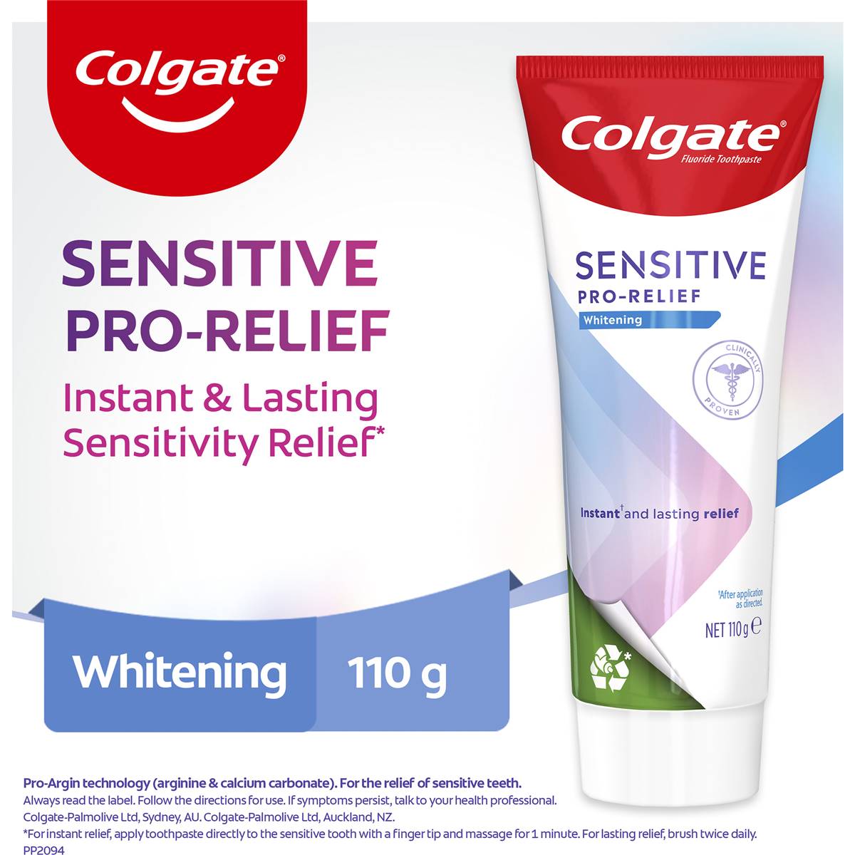 Colgate Sensitive Toothpaste Pro Relief Whitening 110g Woolworths