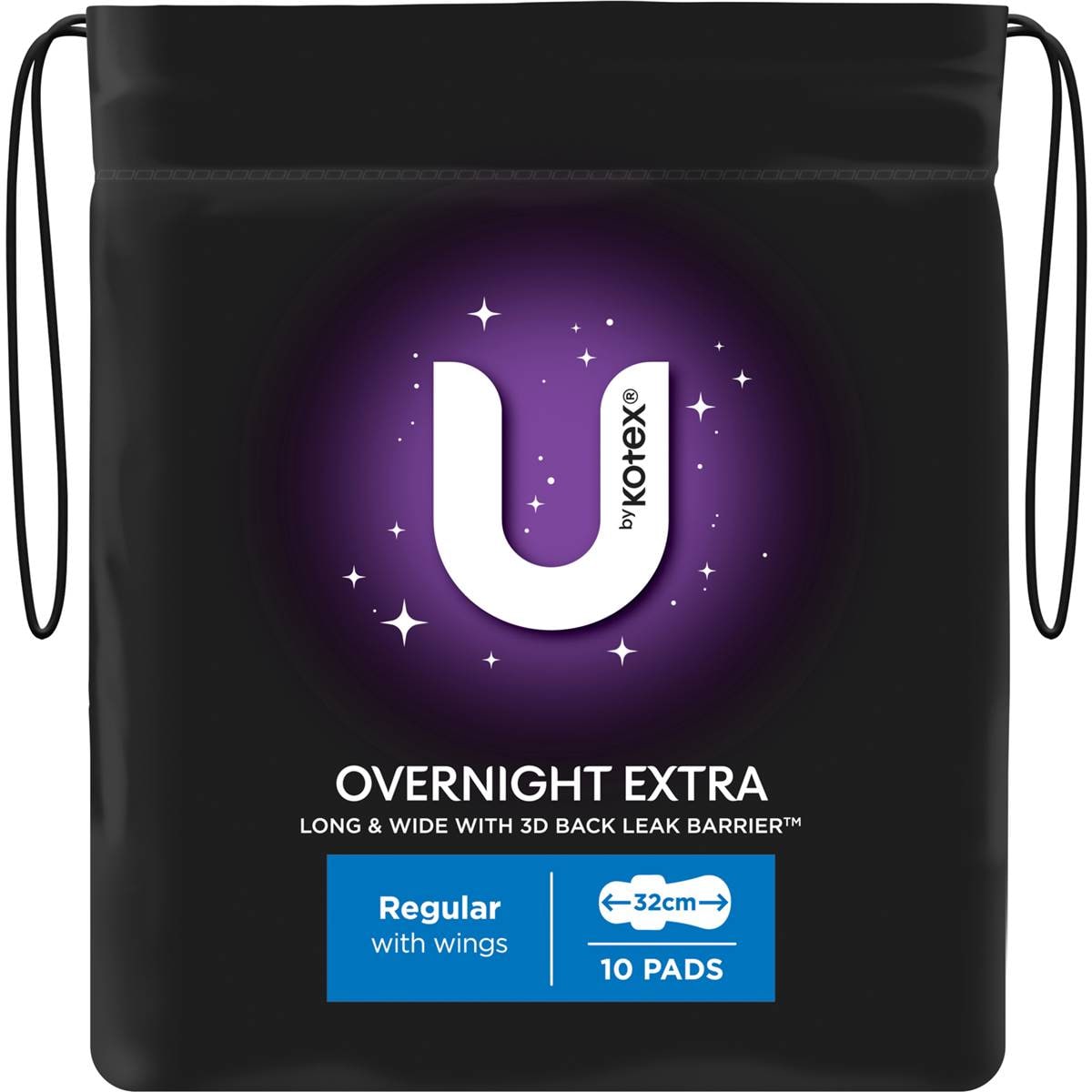 U By Kotex Extra Overnight Pads With Wings 10 Pack Woolworths