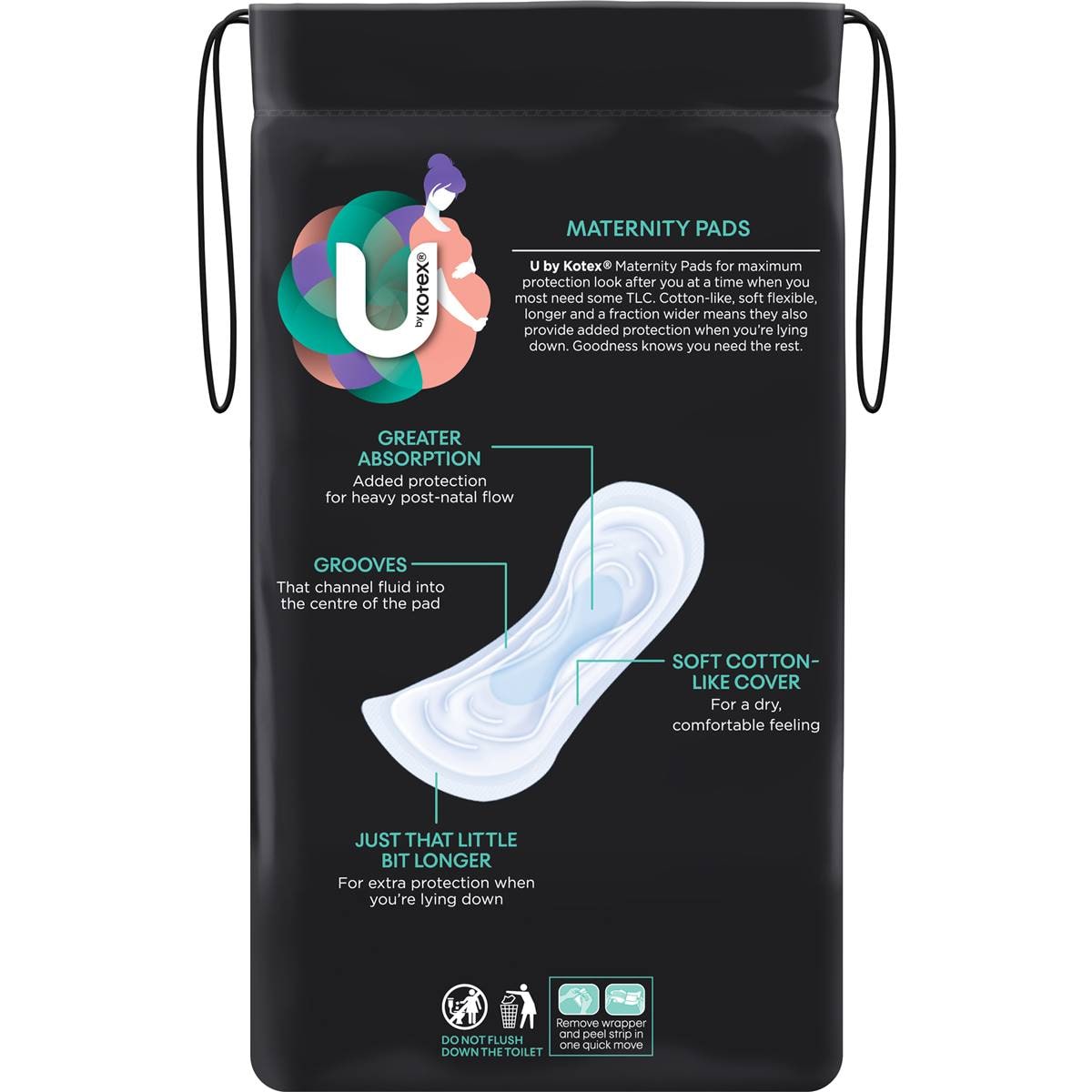 U By Kotex Maternity Pads 10 Pack Woolworths